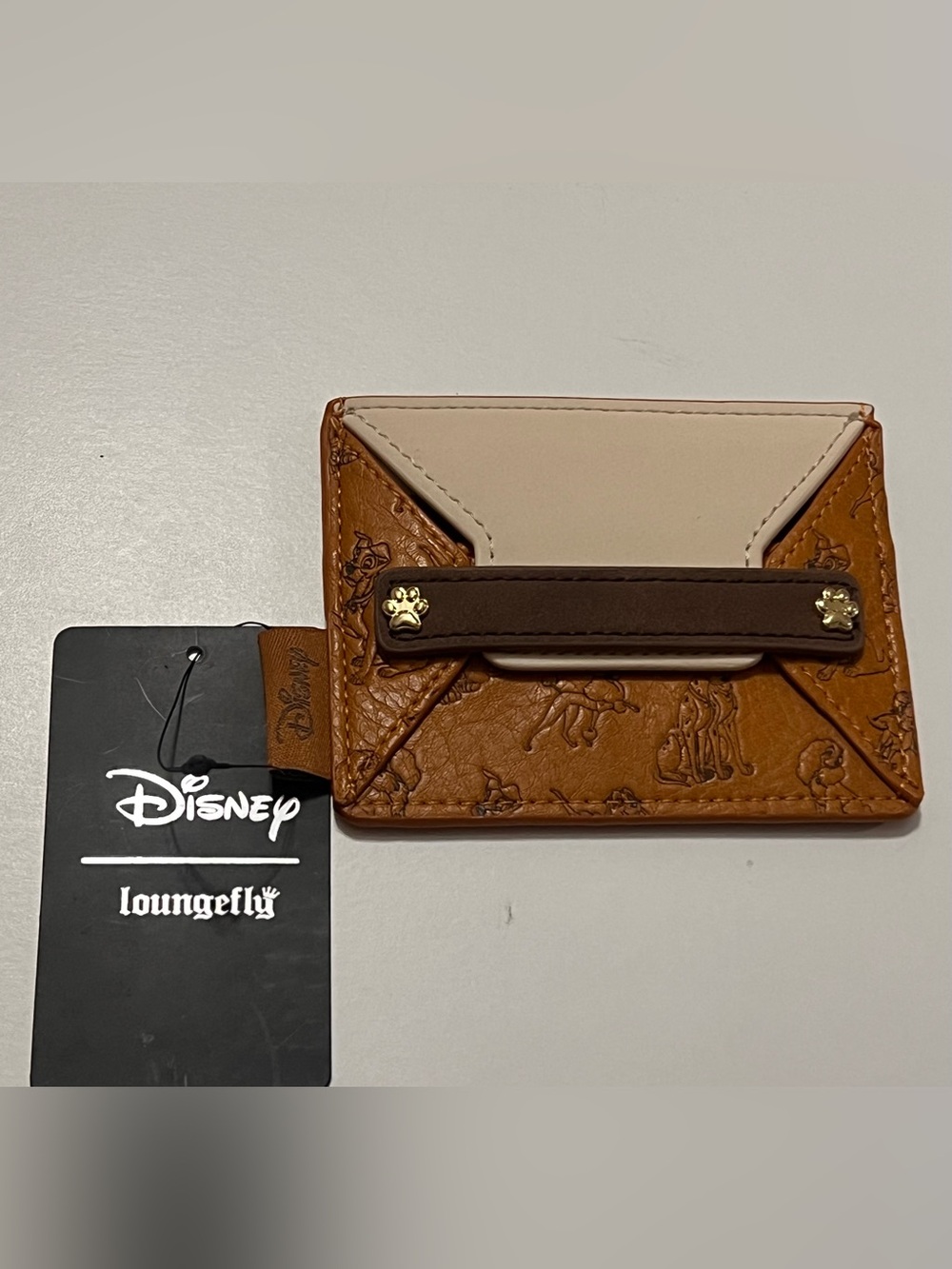 Disney Loungefly Dogs Wallet | Brown Faux Leather | Accordion Card Holder